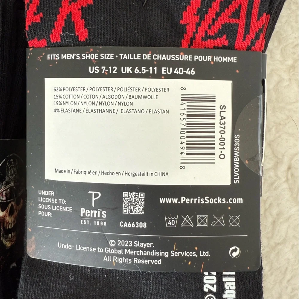 Slayer Men's Black and Red Crew/Dress Socks 6 pairs, Fit Shoe Size 7-12_3